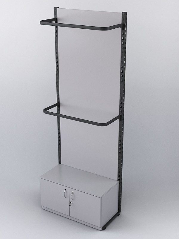 Пристенная система с П-образными поручнями для одежды "LOFT" №1-ЗС-Н 900мм Серый