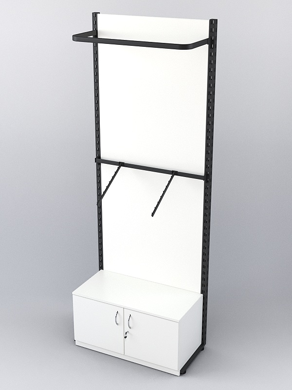 Пристенная система с комбо - поручнями для одежды "LOFT" №3-ЗС-Н 900мм Белый