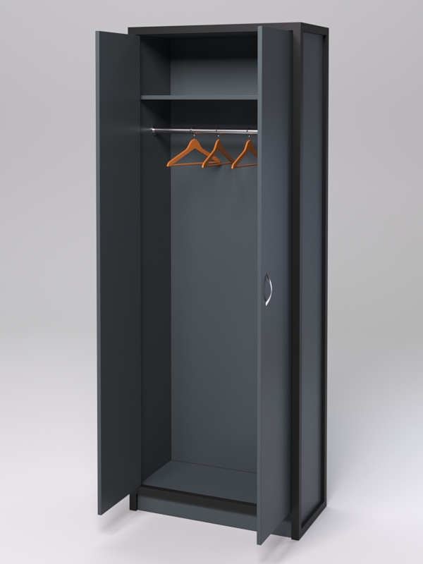 Шкаф офисный для одежды ШО-31 "СТРОНГ" в стиле ЛОФТ Темно-серый