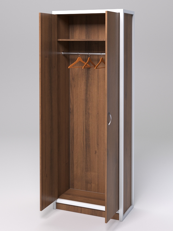 Шкаф офисный для одежды ШО-31 "СТРОНГ" в стиле ЛОФТ Орех + металлический каркас Белый