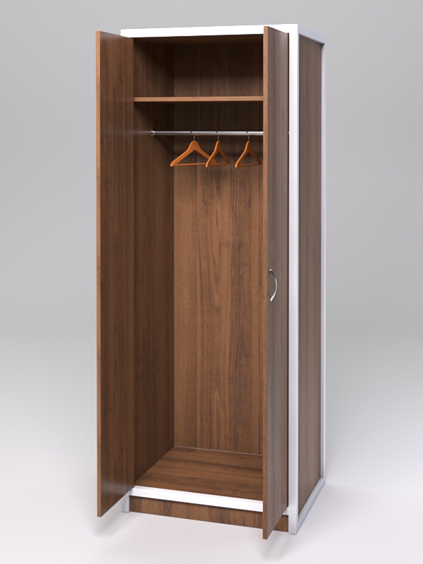 Шкаф офисный для одежды глубокий ШО-32 "СТРОНГ" в стиле ЛОФТ Орех + металлический каркас Белый