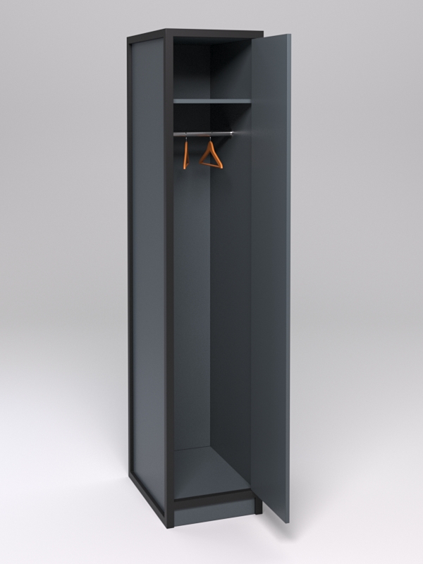 Шкаф офисный для одежды ШО-33 "СТРОНГ" в стиле ЛОФТ Темно-серый
