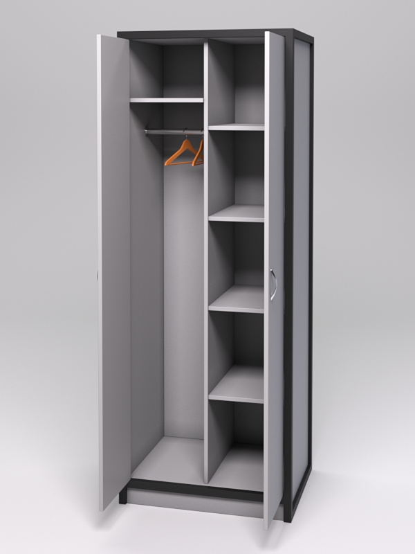 Шкаф офисный для одежды глубокий ШО-34 "СТРОНГ" в стиле ЛОФТ Серый