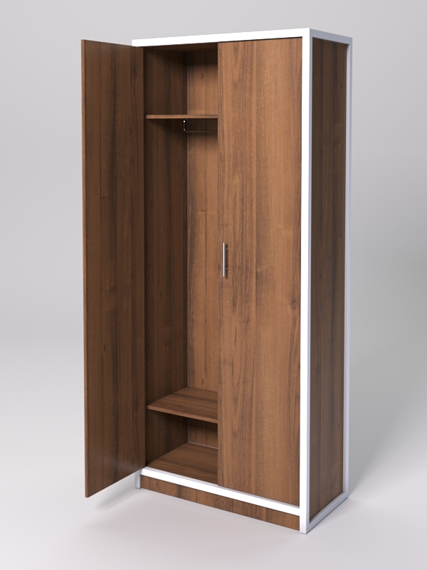 Шкаф для одежды НТ-590Ш "СТРОНГ" в стиле ЛОФТ Орех + металлический каркас Белый