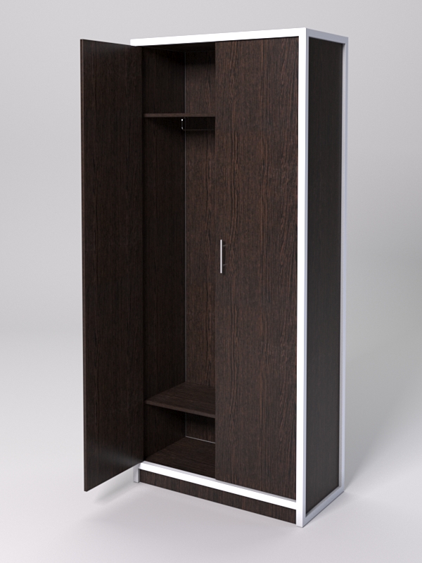 Шкаф для одежды НТ-590Ш "СТРОНГ" в стиле ЛОФТ Дуб Венге + металлический каркас Белый