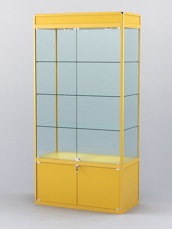 Витрина "АЛПРО" №1-500-2 (задняя стенка - стекло)  Желтый