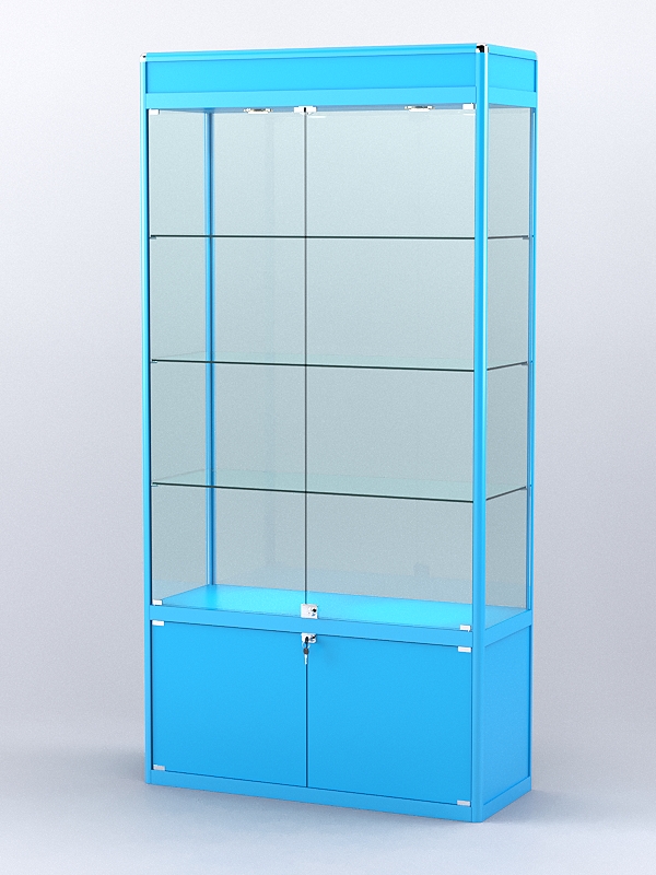 Витрина "АЛПРО" №1-400-2 (задняя стенка - стекло)  Голубой