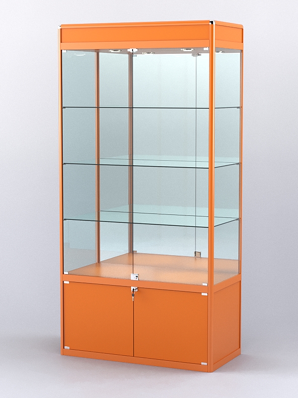 Витрина "АЛПРО" №1-500-3 (задняя стенка - зеркало)  Оранжевый