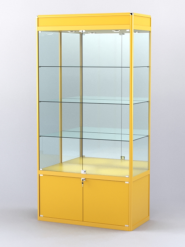 Витрина "АЛПРО" №1-500-3 (задняя стенка - зеркало)  Желтый
