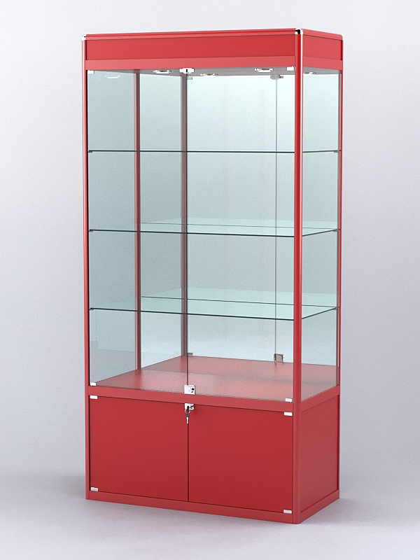 Витрина "АЛПРО" №1-500-3 (задняя стенка - зеркало)  Красный