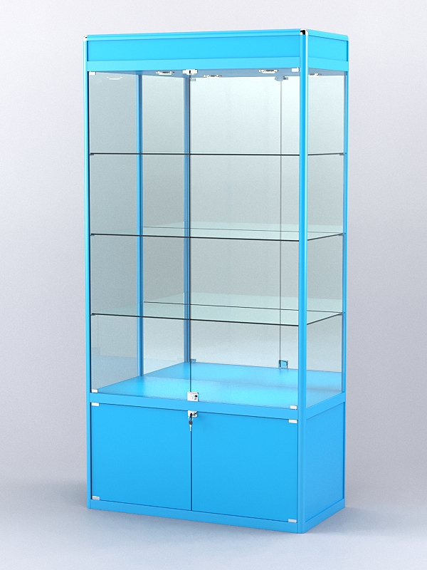 Витрина "АЛПРО" №1-500-3 (задняя стенка - зеркало)  Голубой