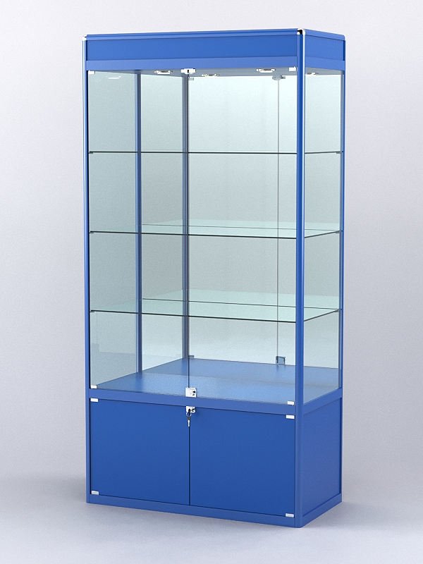 Витрина "АЛПРО" №1-500-3 (задняя стенка - зеркало)  Синий