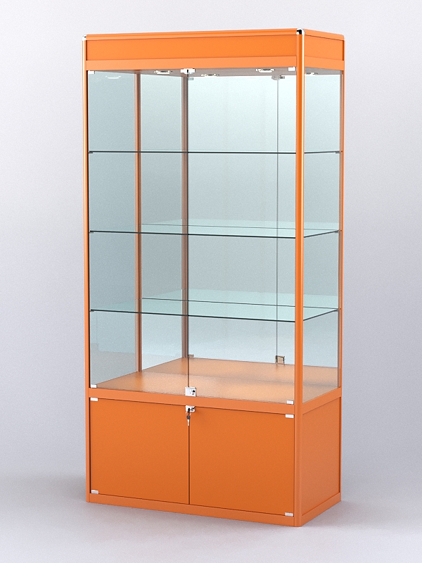 Витрина "АЛПРО" №1-400-3 (задняя стенка - зеркало)  Оранжевый