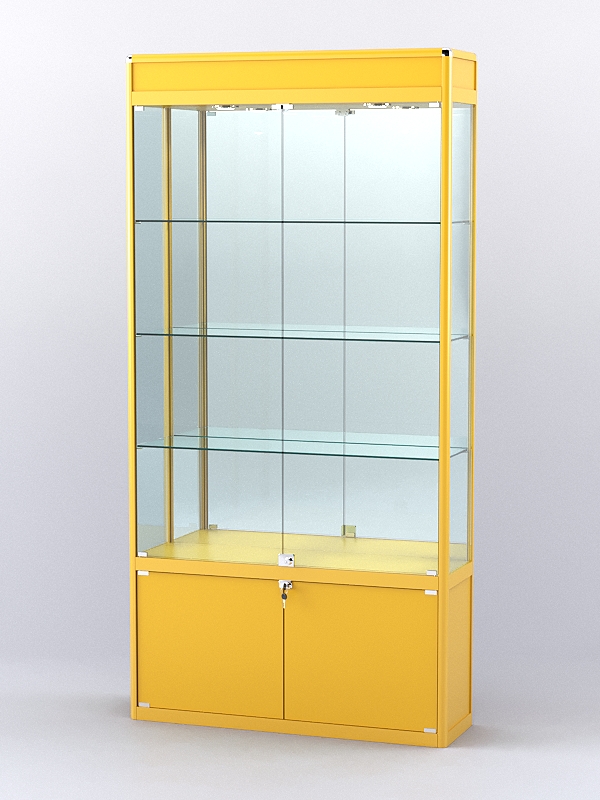 Витрина "АЛПРО" №1-300-3 (задняя стенка - зеркало)  Желтый