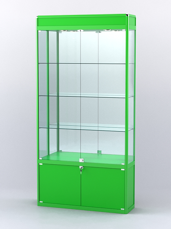 Витрина "АЛПРО" №1-300-3 (задняя стенка - зеркало)  Зеленый
