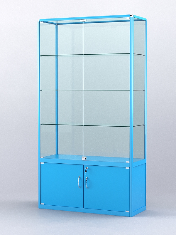 Витрина "АЛПРО" №2-400-2 (задняя стенка - стекло) Голубой