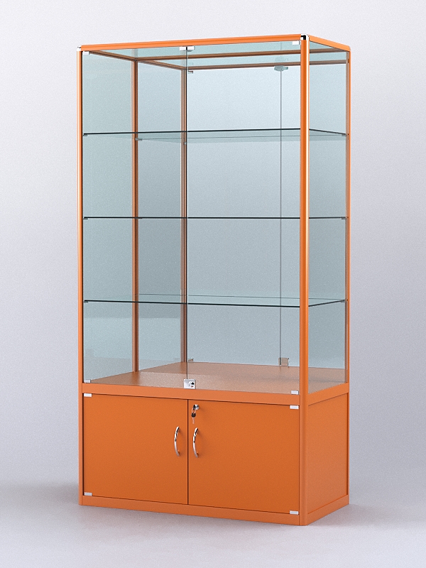 Витрина "АЛПРО" №2-500-3 (задняя стенка - зеркало)  Оранжевый
