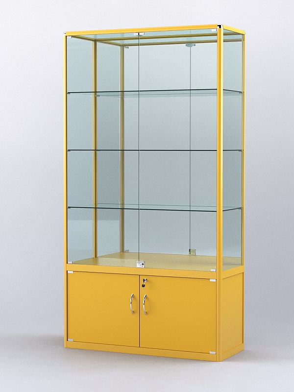 Витрина "АЛПРО" №2-400-3 (задняя стенка - зеркало)  Желтый