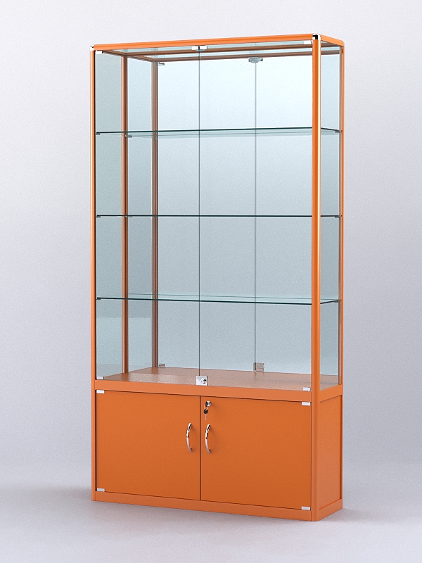 Витрина "АЛПРО" №2-300-3 (задняя стенка - зеркало)  Оранжевый