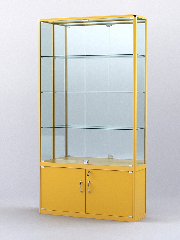 Витрина "АЛПРО" №2-300-3 (задняя стенка - зеркало)  Желтый
