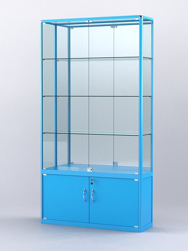 Витрина "АЛПРО" №2-300-3 (задняя стенка - зеркало)  Голубой