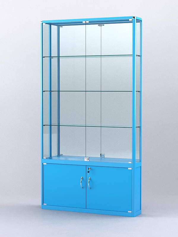 Витрина "АЛПРО" №2-200-3 (задняя стенка - зеркало)  Голубой
