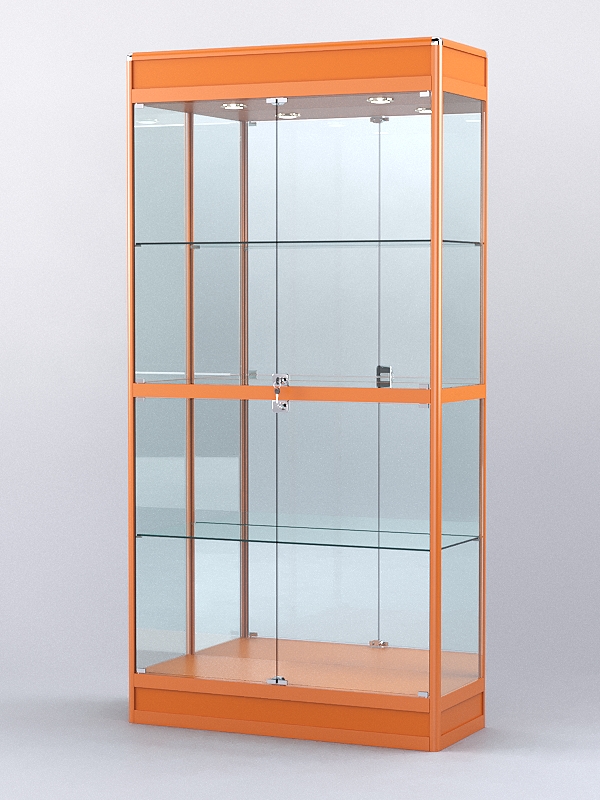 Витрина "АЛПРО" №3-400-3 (задняя стенка - зеркало)  Оранжевый