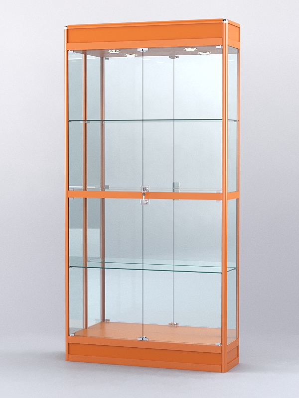 Витрина "АЛПРО" №3-300-3 (задняя стенка - зеркало)  Оранжевый