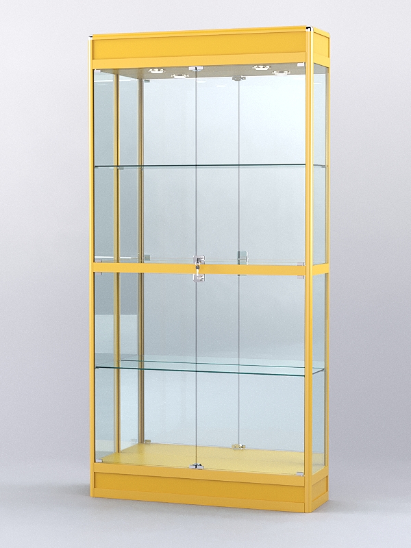 Витрина "АЛПРО" №3-300-3 (задняя стенка - зеркало)  Желтый