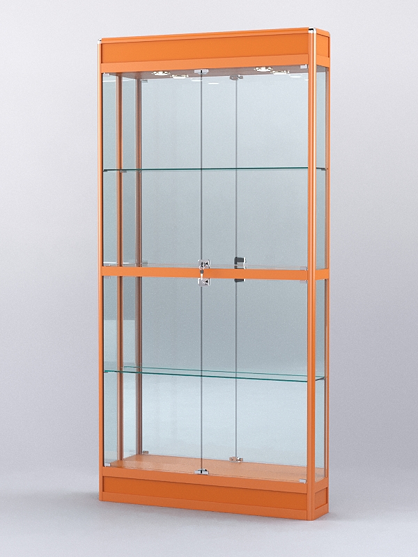 Витрина "АЛПРО" №3-200-3 (задняя стенка - зеркало)  Оранжевый
