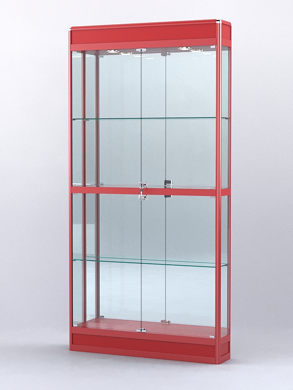 Витрина "АЛПРО" №3-200-3 (задняя стенка - зеркало)  Красный