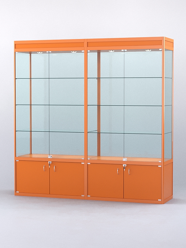 Витрина "АЛПРО" №1-2м-500-2 (задняя стенка - стекло) Оранжевый