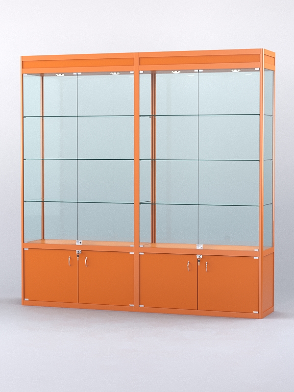 Витрина "АЛПРО" №1-2м-400-2 (задняя стенка - стекло) Оранжевый