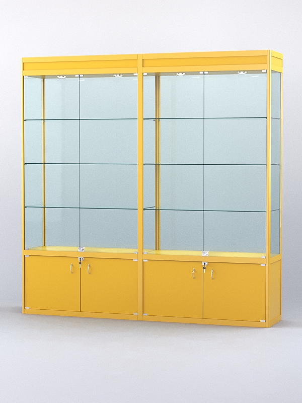 Витрина "АЛПРО" №1-2м-400-2 (задняя стенка - стекло) Желтый