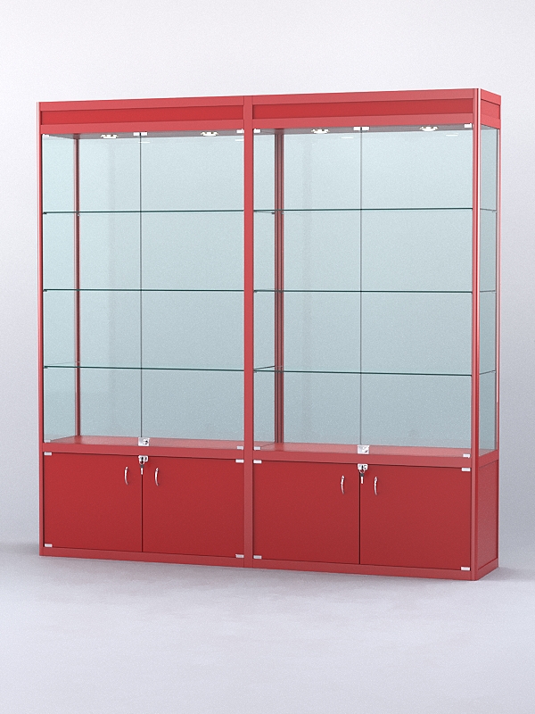 Витрина "АЛПРО" №1-2м-400-2 (задняя стенка - стекло) Красный