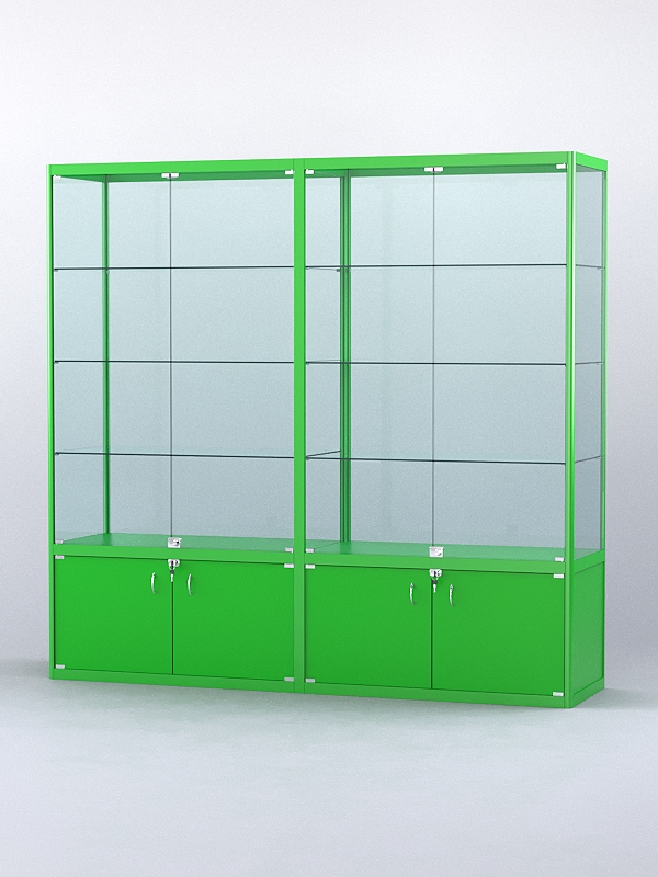 Витрина "АЛПРО" №2-2м-500-2 (задняя стенка - стекло)  Зеленый