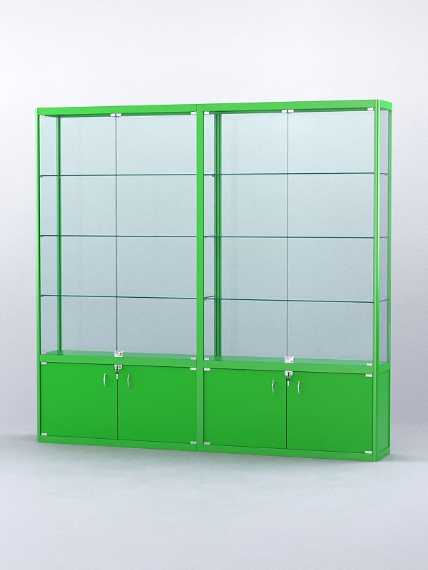 Витрина "АЛПРО" №2-2м-200-2 (задняя стенка - стекло)  Зеленый