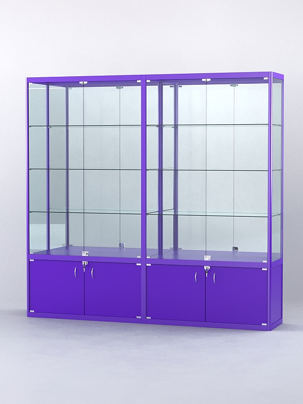Витрина "АЛПРО" №2-2м-400-3 (задняя стенка - зеркало) Фиолетовый