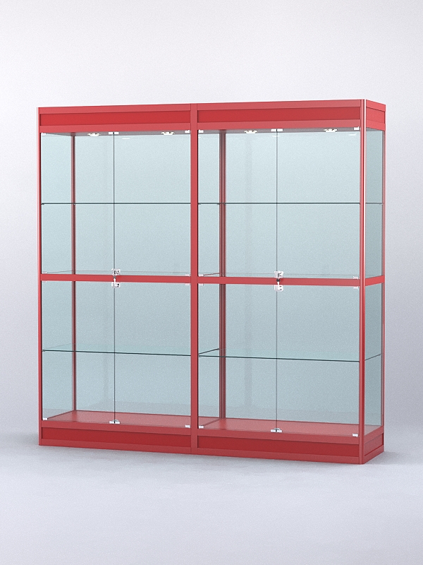 Витрина "АЛПРО" №3-2м-500-2 (задняя стенка - стекло)  Красный