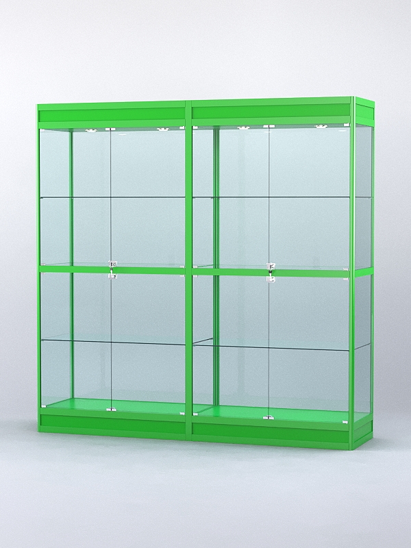 Витрина "АЛПРО" №3-2м-500-2 (задняя стенка - стекло)  Зеленый