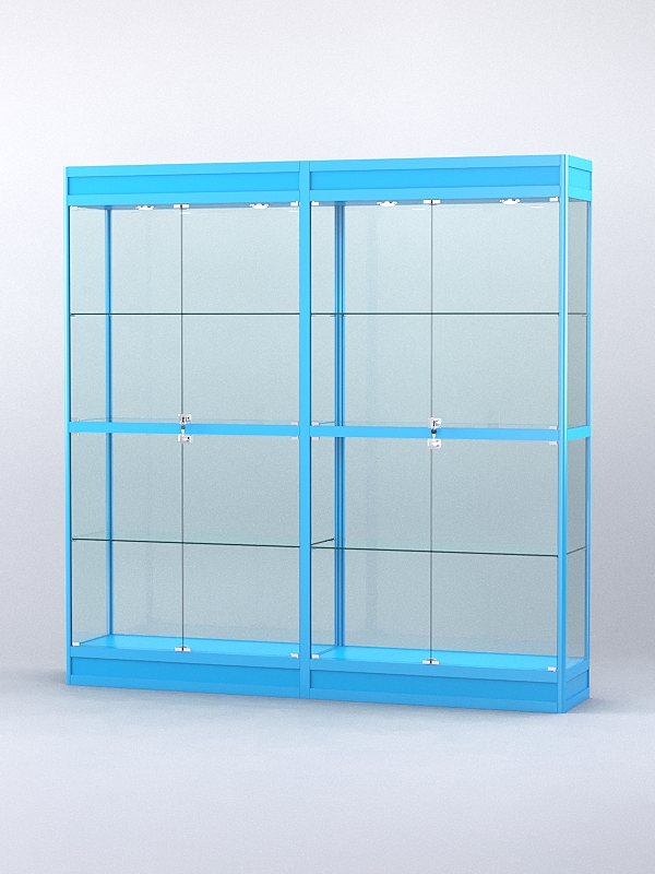 Витрина "АЛПРО" №3-2м-400-2 (задняя стенка - стекло)  Голубой