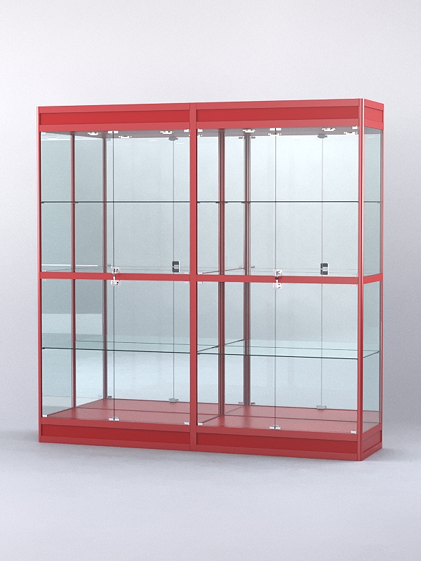 Витрина "АЛПРО" №3-2м-500-3 (задняя стенка - зеркало)  Красный