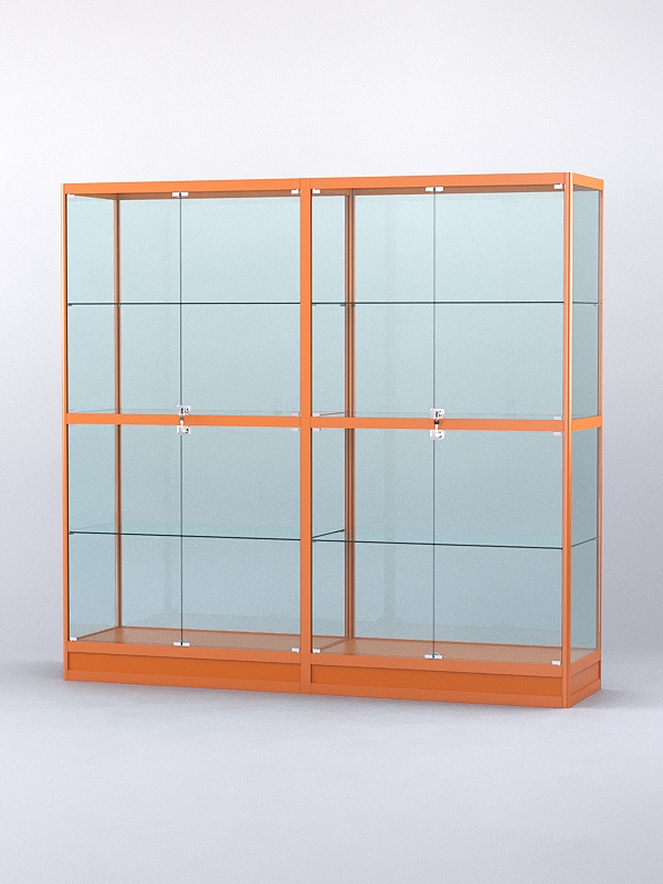 Витрина "АЛПРО" №4-2м-500-2 (задняя стенка - стекло)  Оранжевый