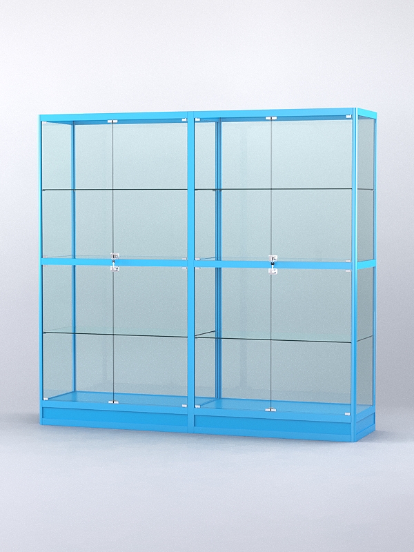 Витрина "АЛПРО" №4-2м-500-2 (задняя стенка - стекло)  Голубой