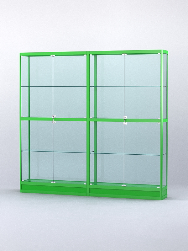 Витрина "АЛПРО" №4-2м-300-2 (задняя стенка - стекло)  Зеленый