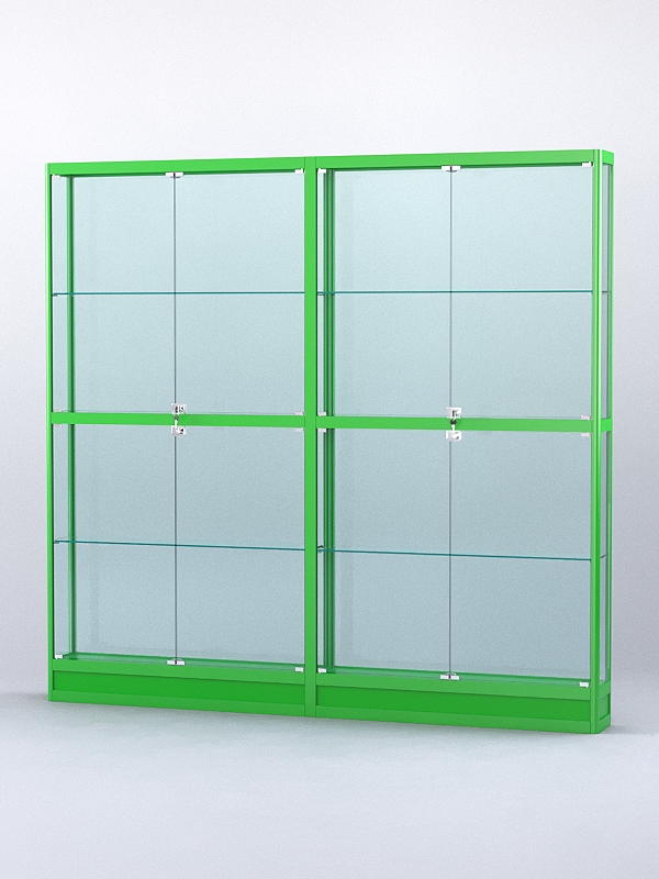 Витрина "АЛПРО" №4-2м-200-2 (задняя стенка - стекло)  Зеленый