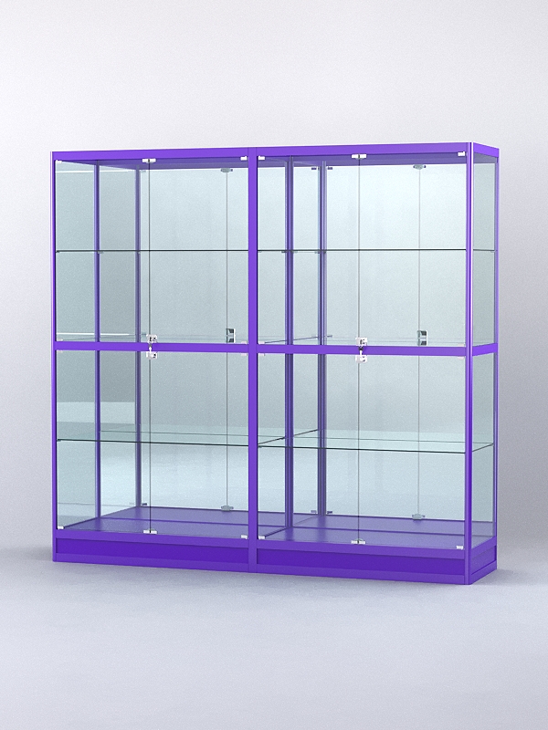 Витрина "АЛПРО" №4-2м-500-3 (задняя стенка - зеркало)  Фиолетовый