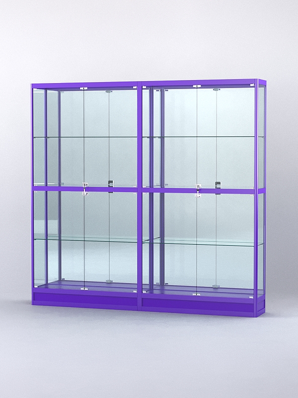 Витрина "АЛПРО" №4-2м-300-3 (задняя стенка - зеркало)  Фиолетовый