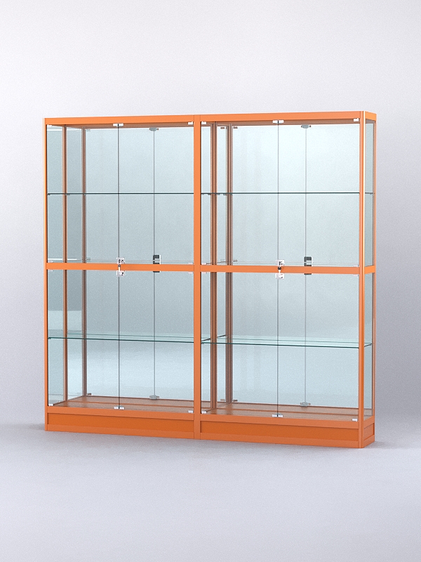 Витрина "АЛПРО" №4-2м-200-3 (задняя стенка - зеркало)  Оранжевый