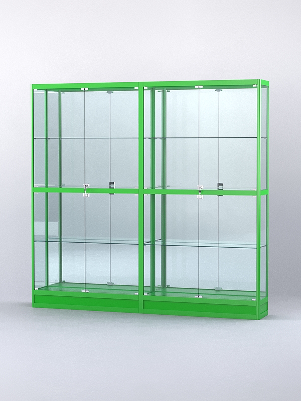 Витрина "АЛПРО" №4-2м-200-3 (задняя стенка - зеркало)  Зеленый